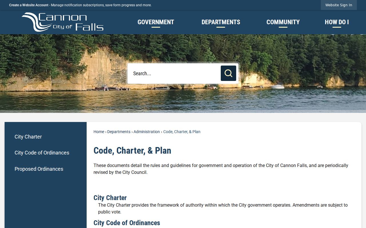 Cannon Falls court docket city code and charter source