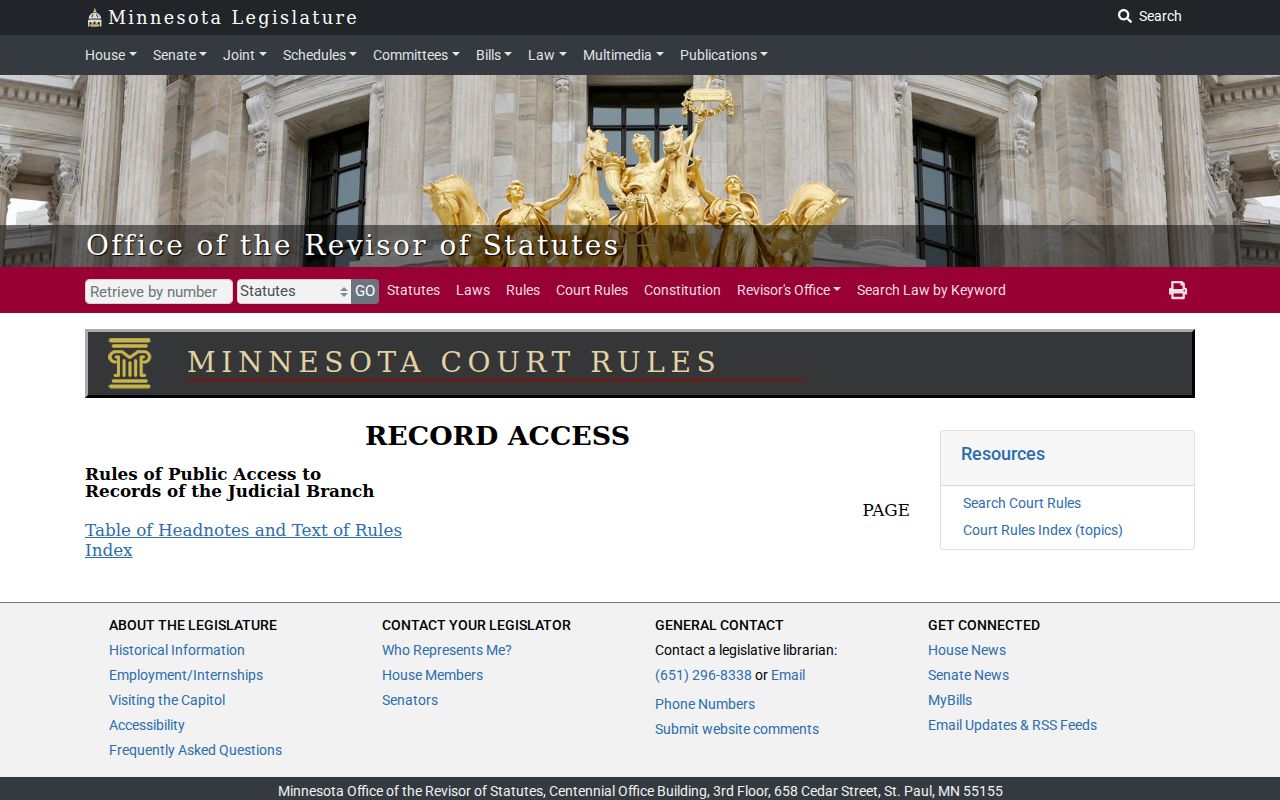 Goodhue County case lookup Minnesota public access rules